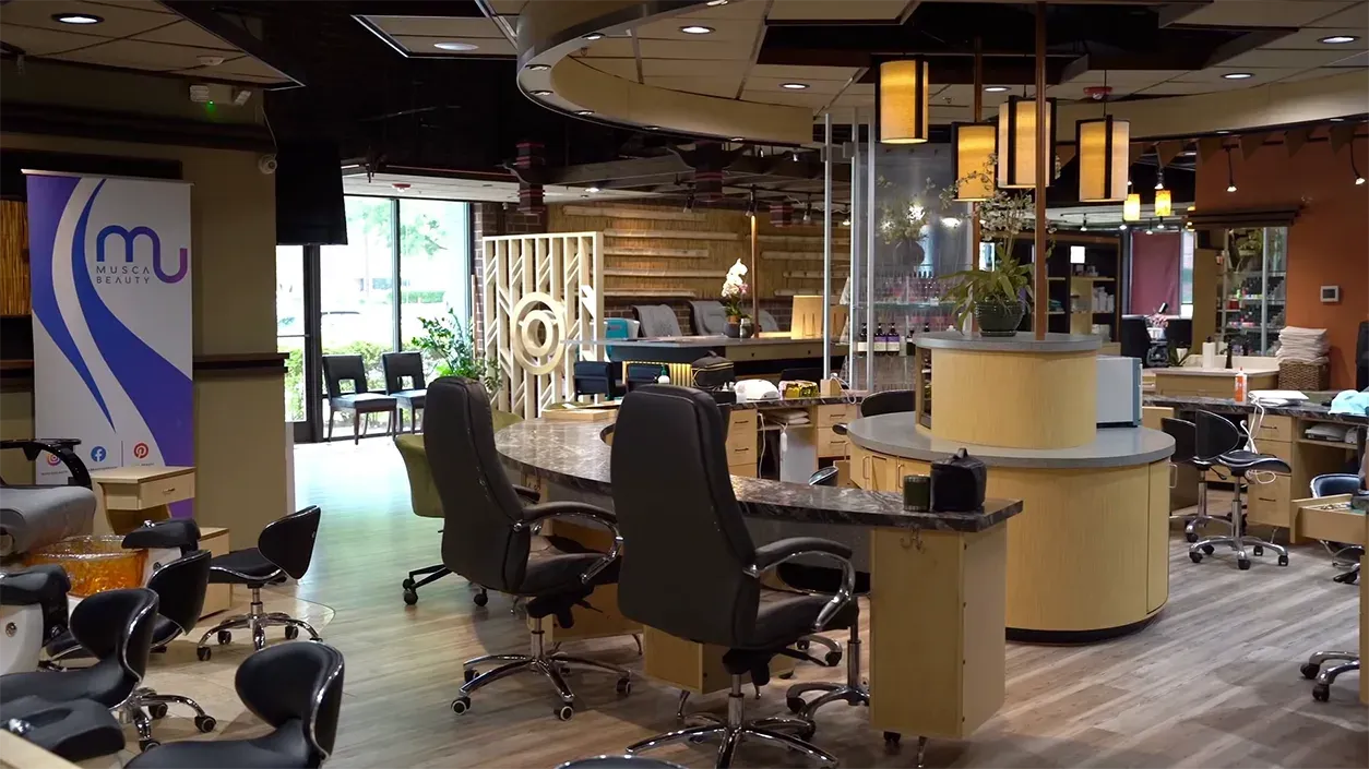 Manicure tables and pedicure chairs at Majestic Nail & Day Spa
